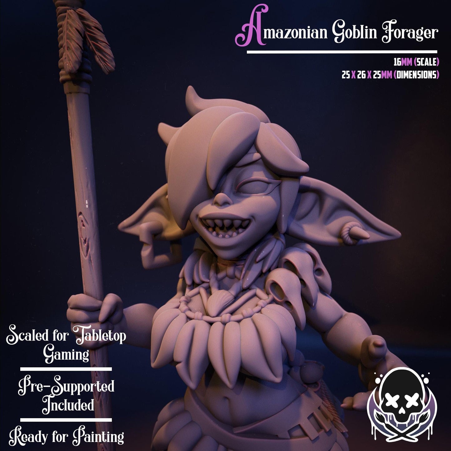 Amazonian Goblin Forager Miniature - by Jigglystix