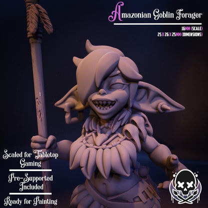 Amazonian Goblin Forager Miniature - by Jigglystix