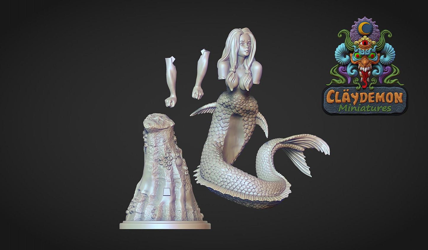 Daughter of the Sea Mermaid Miniature - by Claydemon Miniatures
