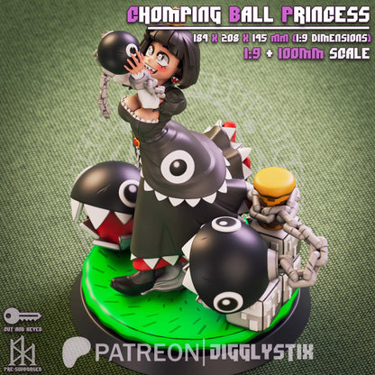 Chomping Ball Princess Miniature - by Jigglystix