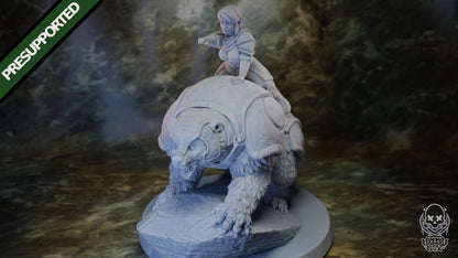 Charging Gnome Paladin Rider Miniature - by Jigglystix