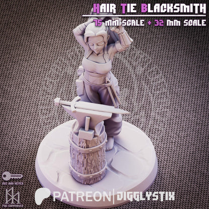 Hair Tie Blacksmith Miniature - by Jigglystix