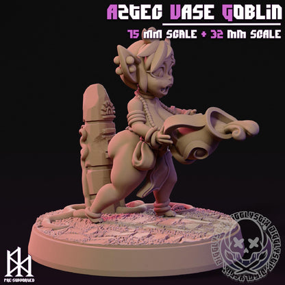 Aztec Vase Goblin Miniature - by Jigglystix