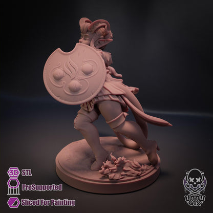 Fire Dancer Tiefling Miniature - by Jigglystix