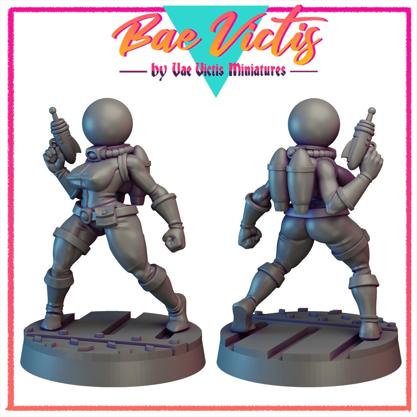 Retro Space Girl Pinup Bae Victis Figurine - by Vae Victis Miniatures