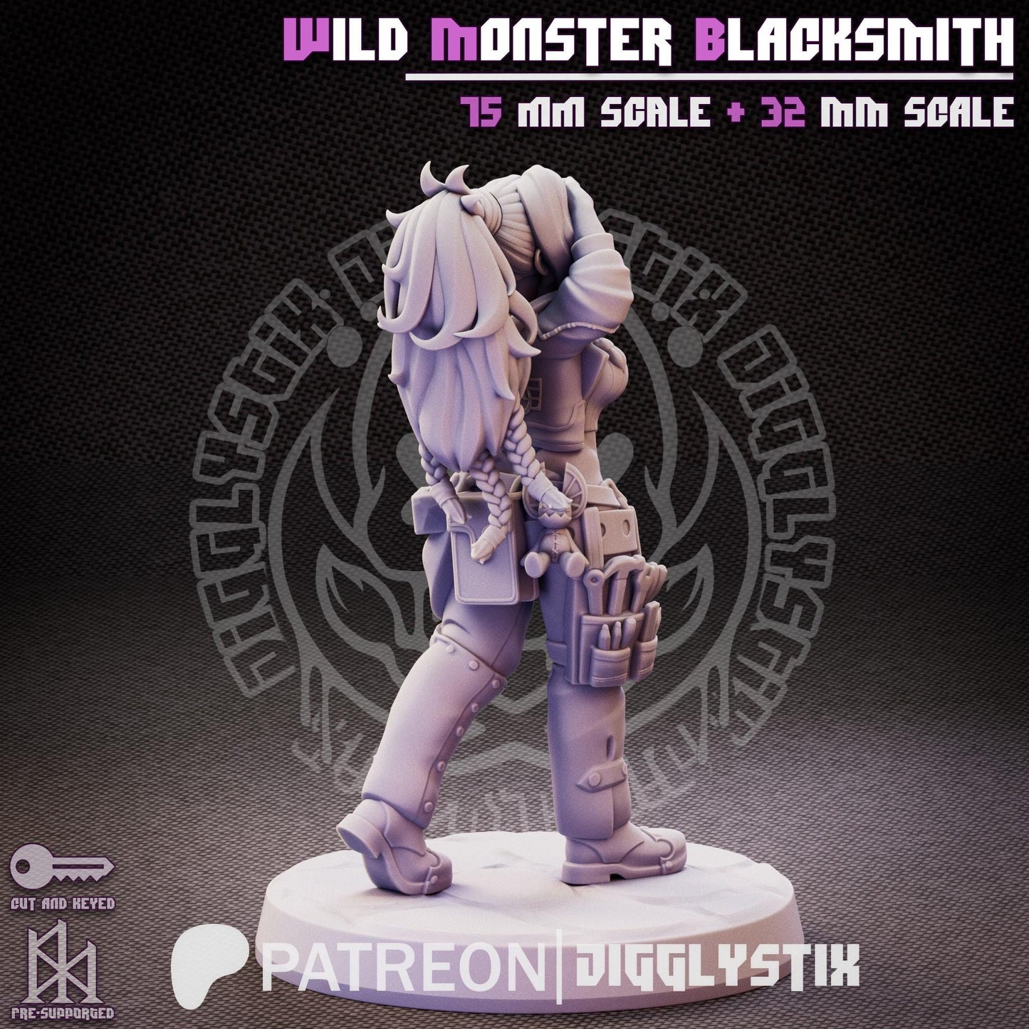 Wild Monster Blacksmith Miniature - by Jigglystix