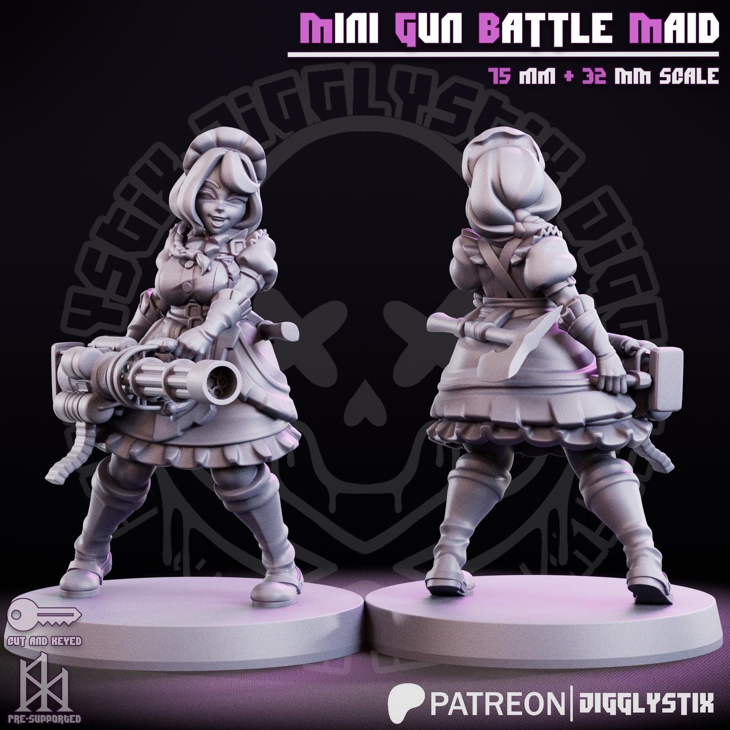 Mini Gun Battle Maid Miniature - by Jigglystix