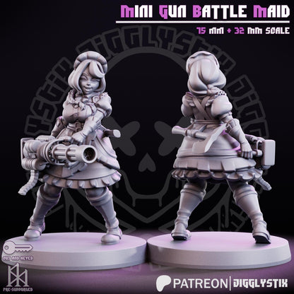 Mini Gun Battle Maid Miniature - by Jigglystix