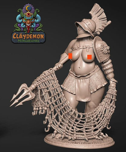 Bellica the Gladiator Woman Miniature - by Claydemon Miniatures