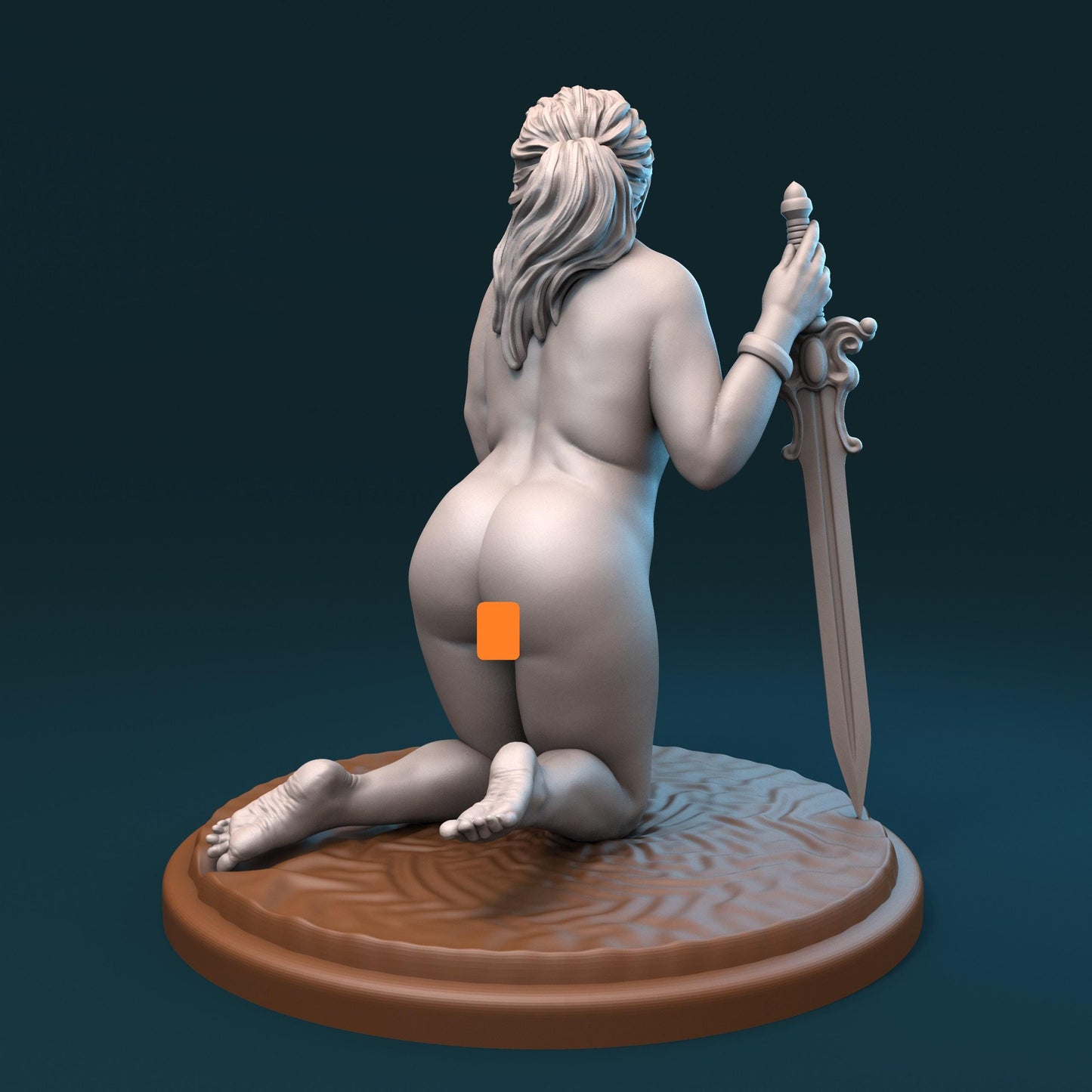 Astrid the Shy Warrior Woman Miniature - by Claydemon Miniatures