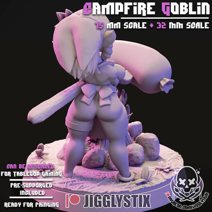 Campfire Goblin Girl Miniature - by Jigglystix