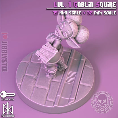 Lvl 1 Goblin Squire Miniature - by Jigglystix
