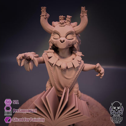 Moon Forest Witch Kobold Miniature - by Jigglystix