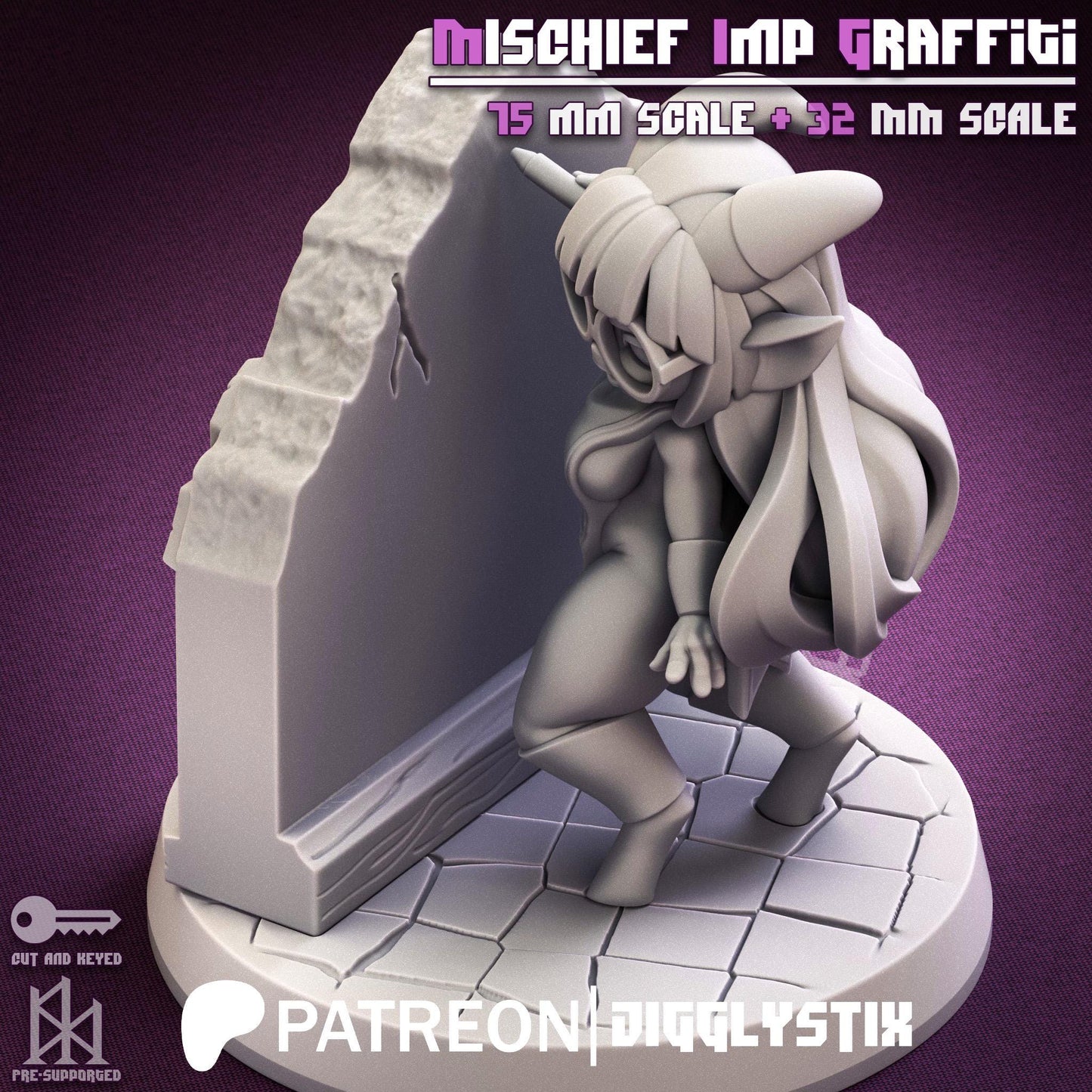 Mischief Imp Graffiti Miniature - by Jigglystix