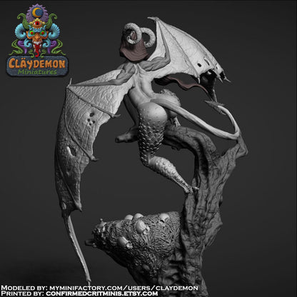 Harpy Perching Miniature - by Claydemon Miniatures