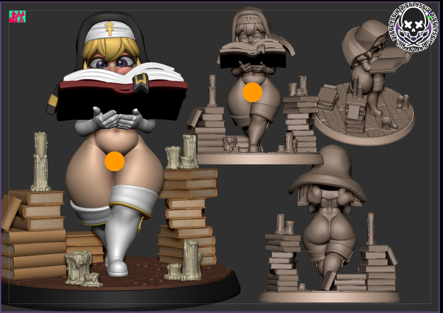 Little Clergy Book Loving Nun Miniature - by Jigglystix