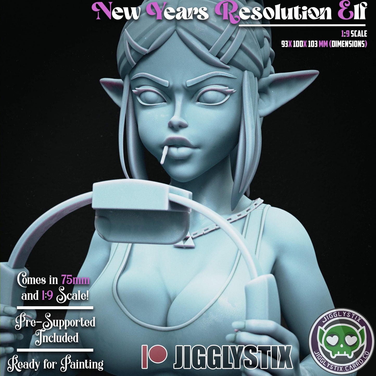 New Years Resolution Elf Miniature - by Jigglystix