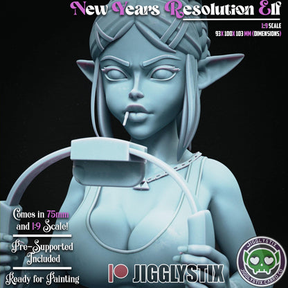 New Years Resolution Elf Miniature - by Jigglystix