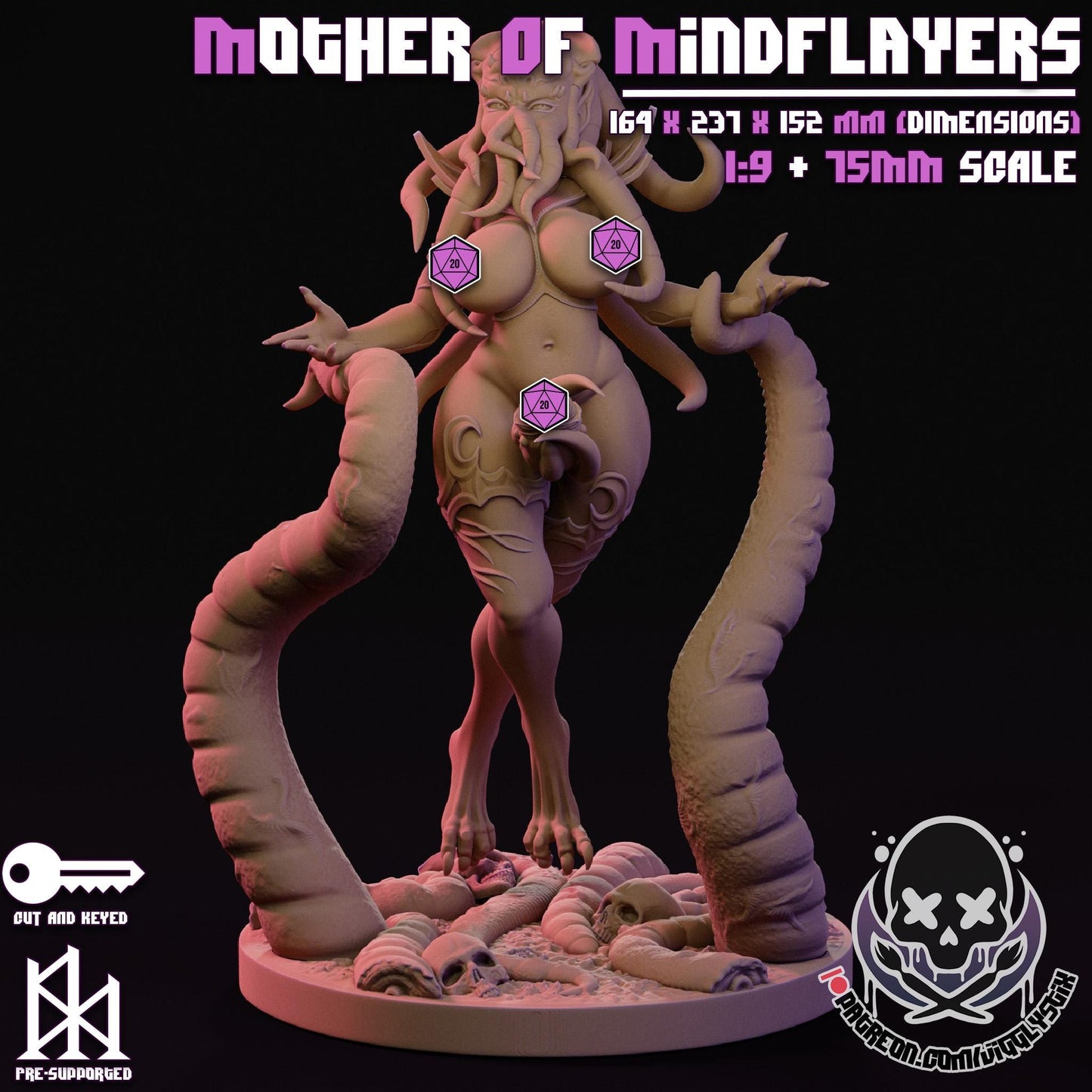 Mother of Mindflayers Miniature - by Jigglystix