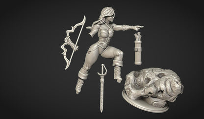 Feya the Archer Woman Miniature - by Claydemon Miniatures