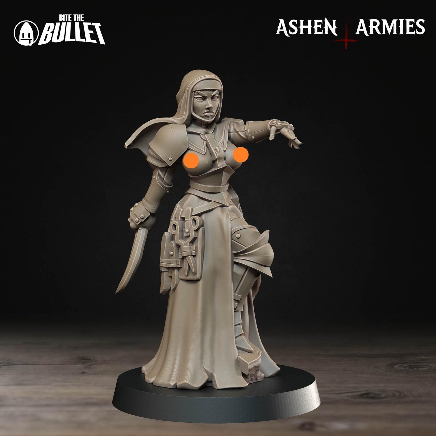 Sanctified Legion Remedios the Combat Medic Miniature - Ashen Armies by Bite the Bullet