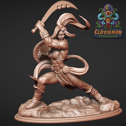 Verrana the Warrior Woman Miniature - by Claydemon Miniatures
