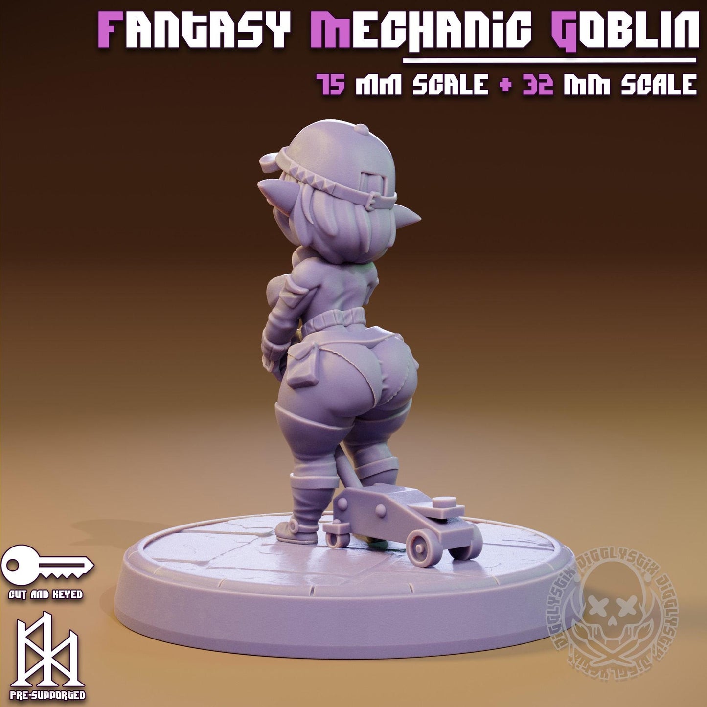 Fantasy Mechanic Goblin Miniature - by Jigglystix