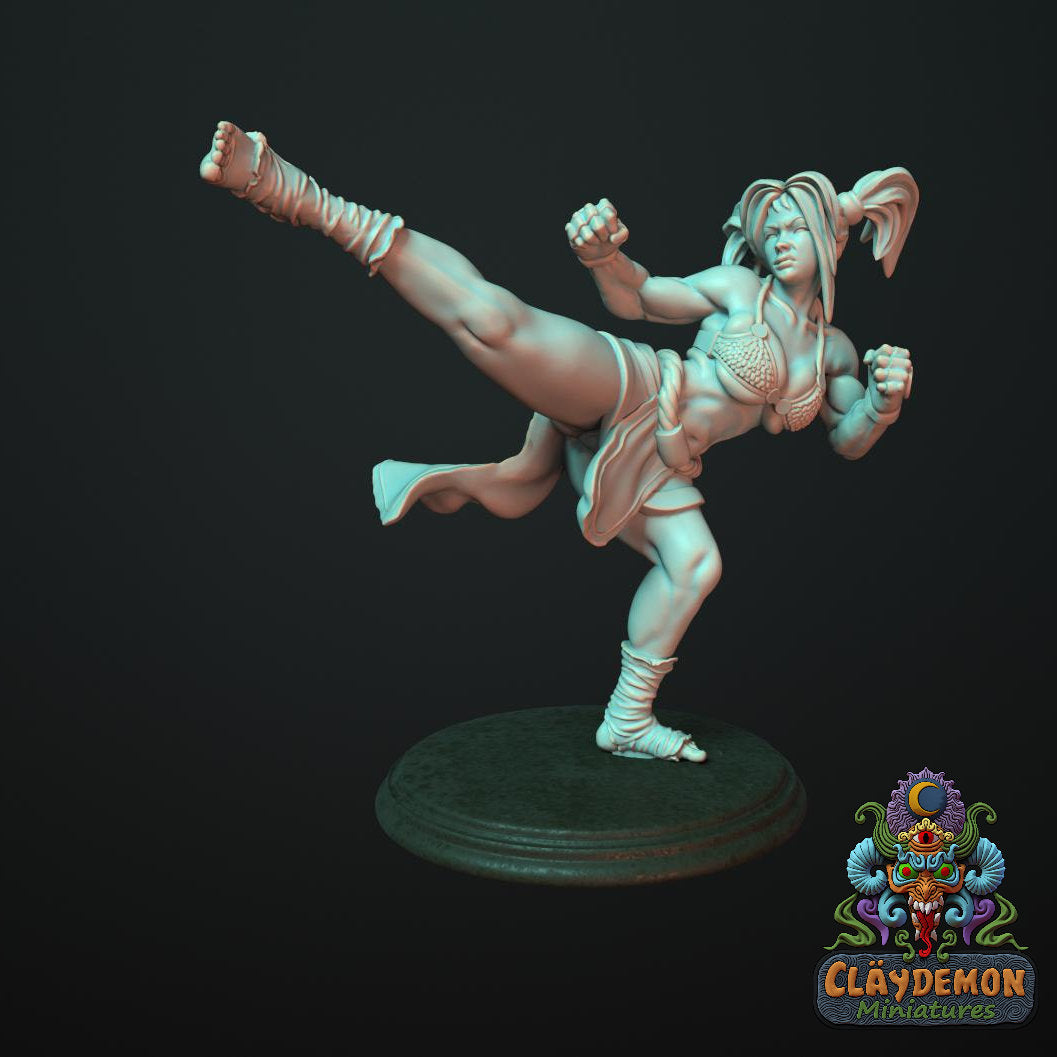 Flamingo the Female Monk Miniature - by Claydemon Miniatures