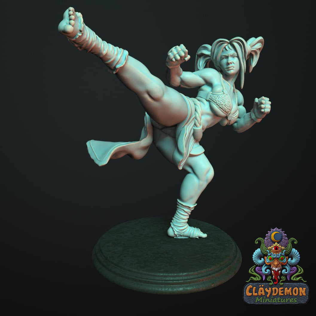 Flamingo the Female Monk Miniature - by Claydemon Miniatures