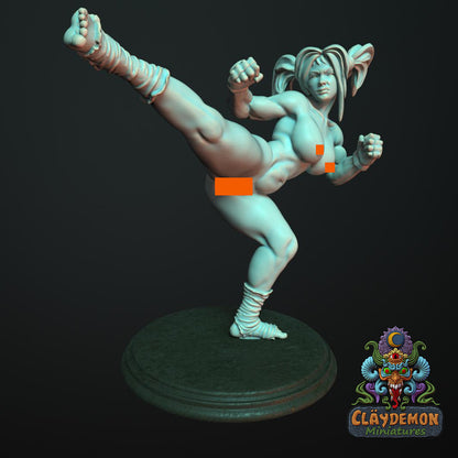 Flamingo the Female Monk Miniature - by Claydemon Miniatures