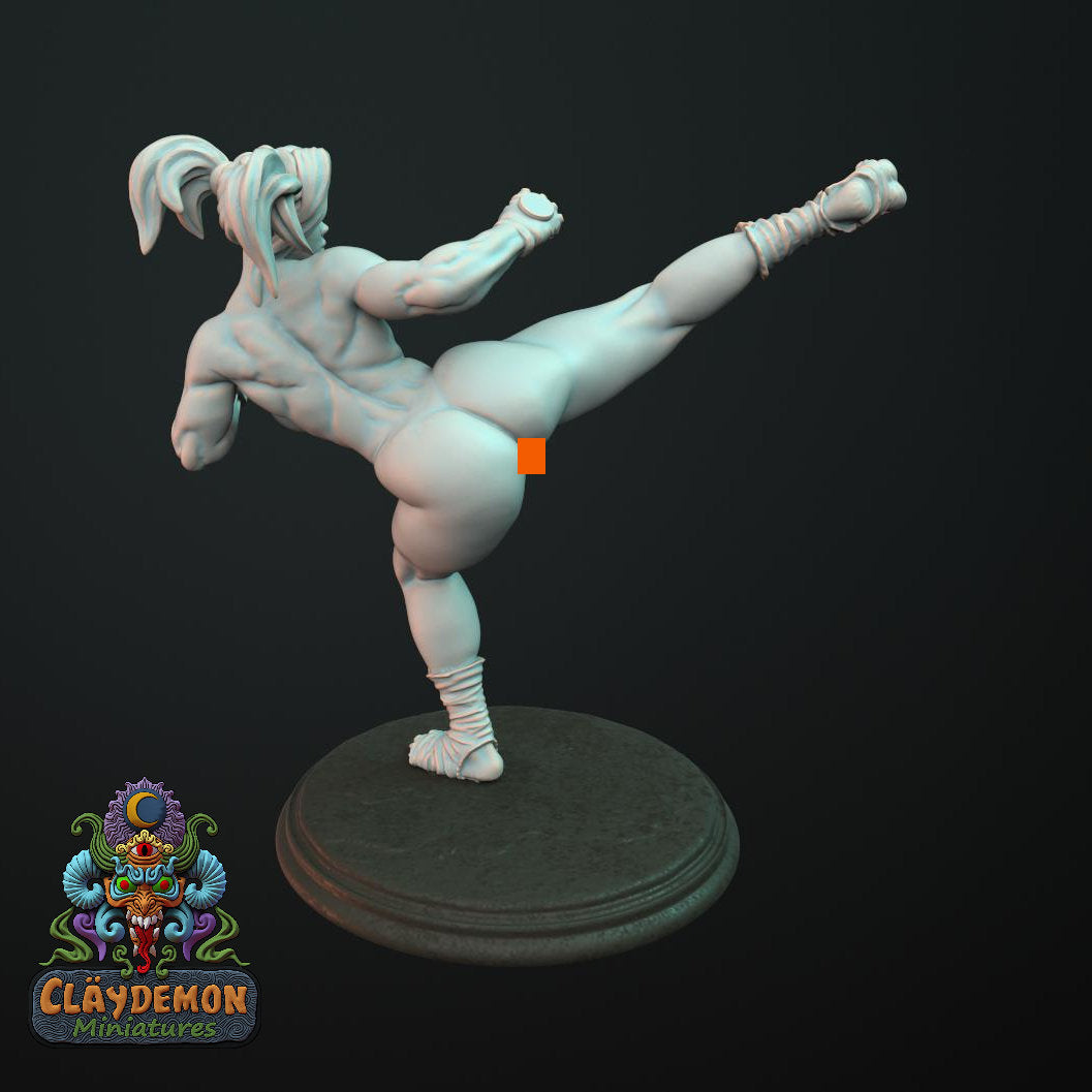 Flamingo the Female Monk Miniature - by Claydemon Miniatures