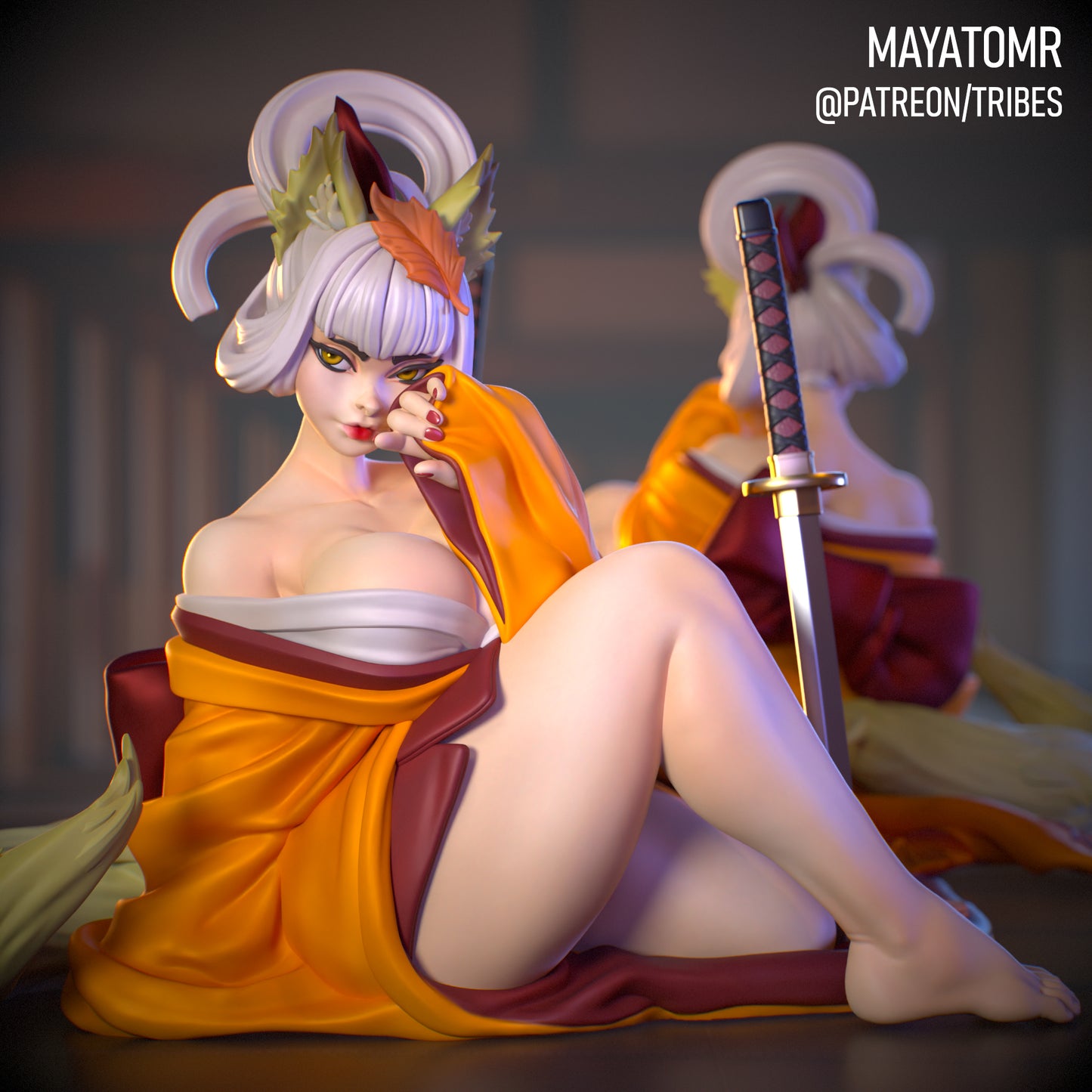 Kiku the Fox Spirit Miniature - by Mayatomr