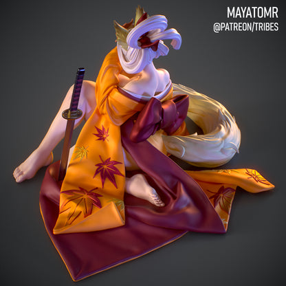 Kiku the Fox Spirit Miniature - by Mayatomr
