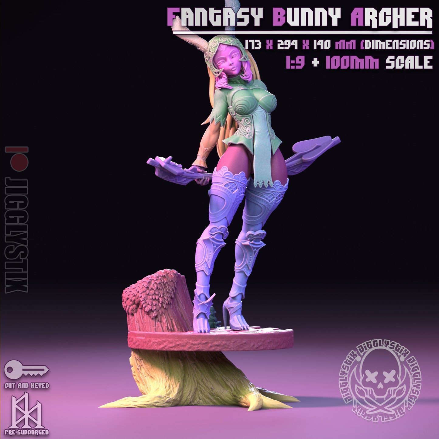 Fantasy Bunny Archer Fran Miniature - by Jigglystix