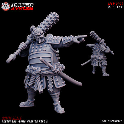 Japanese Akeshi Sho Sumo Warrior Hero Miniature - by Kyoushuneko Miniatures
