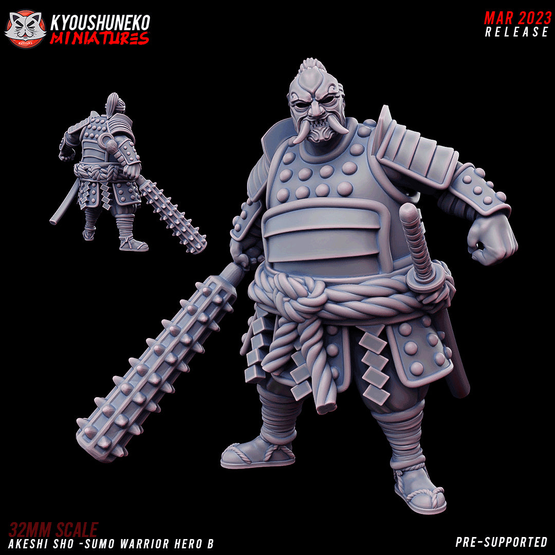 Japanese Akeshi Sho Sumo Warrior Hero Miniature - by Kyoushuneko Miniatures