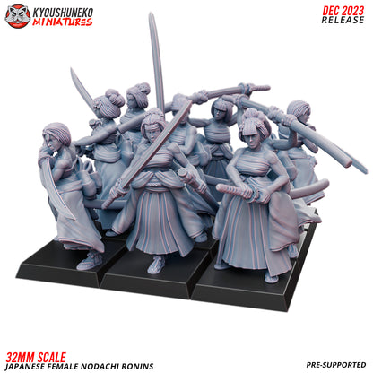Japanese Female Nodachi Ronin Miniatures - by Kyoushuneko Miniatures