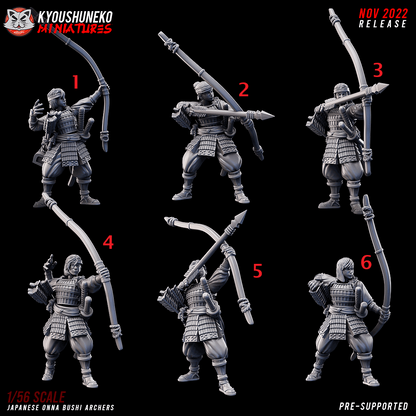 Japanese Onna Bushi Archer Miniatures - by Kyoushuneko Miniatures