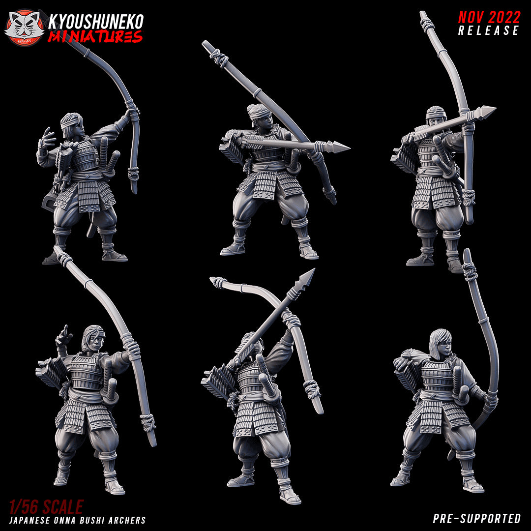 Japanese Onna Bushi Archer Miniatures - by Kyoushuneko Miniatures