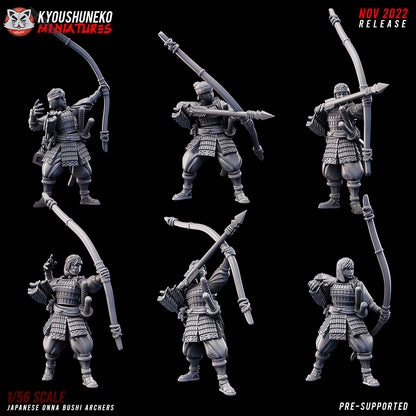 Japanese Onna Bushi Archer Miniatures - by Kyoushuneko Miniatures