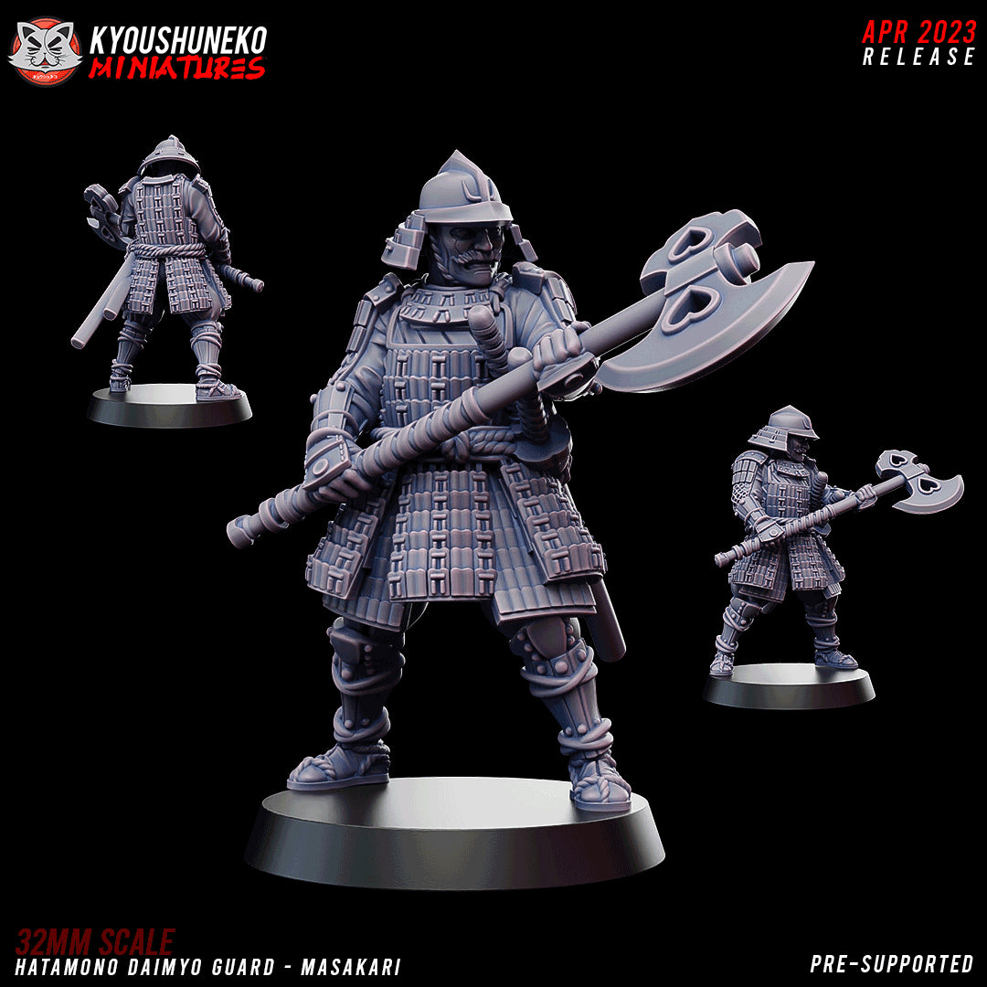 Japanese Hatamono Daimyo Guard Masakari Miniature - by Kyoushuneko Miniatures