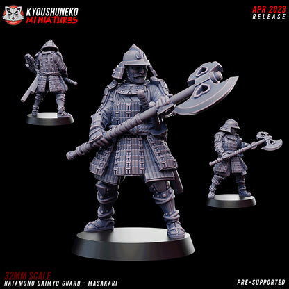 Japanese Hatamono Daimyo Guard Masakari Miniature - by Kyoushuneko Miniatures