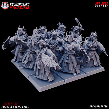 Japanese Kabuki Doll Warrior Miniatures - by Kyoushuneko Miniatures