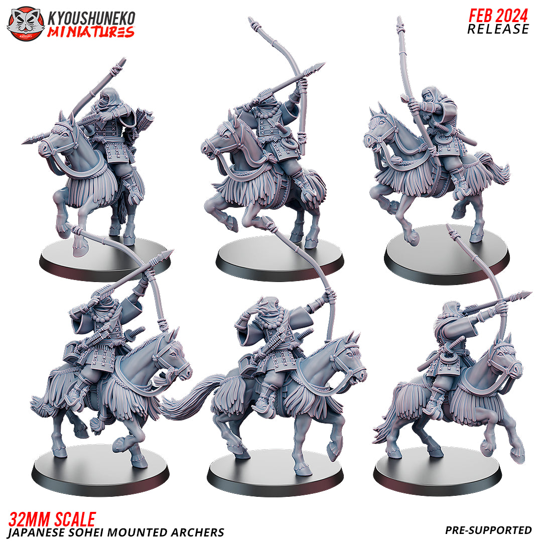 Japanese Mounted Sohei Archer Miniatures - by Kyoushuneko Miniatures