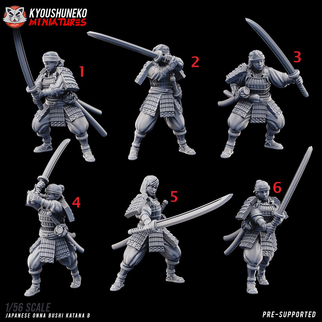 Japanese Onna Bushi Katana Miniatures SET B - by Kyoushuneko Miniatures