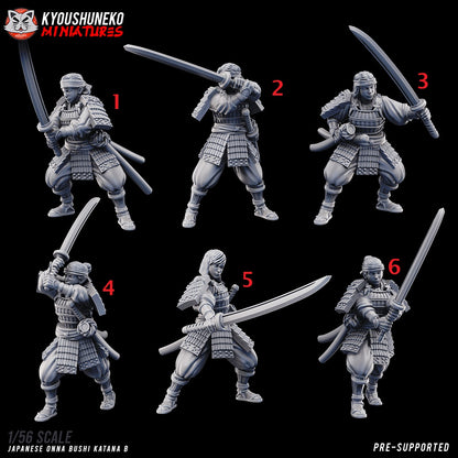 Japanese Onna Bushi Katana Miniatures SET B - by Kyoushuneko Miniatures
