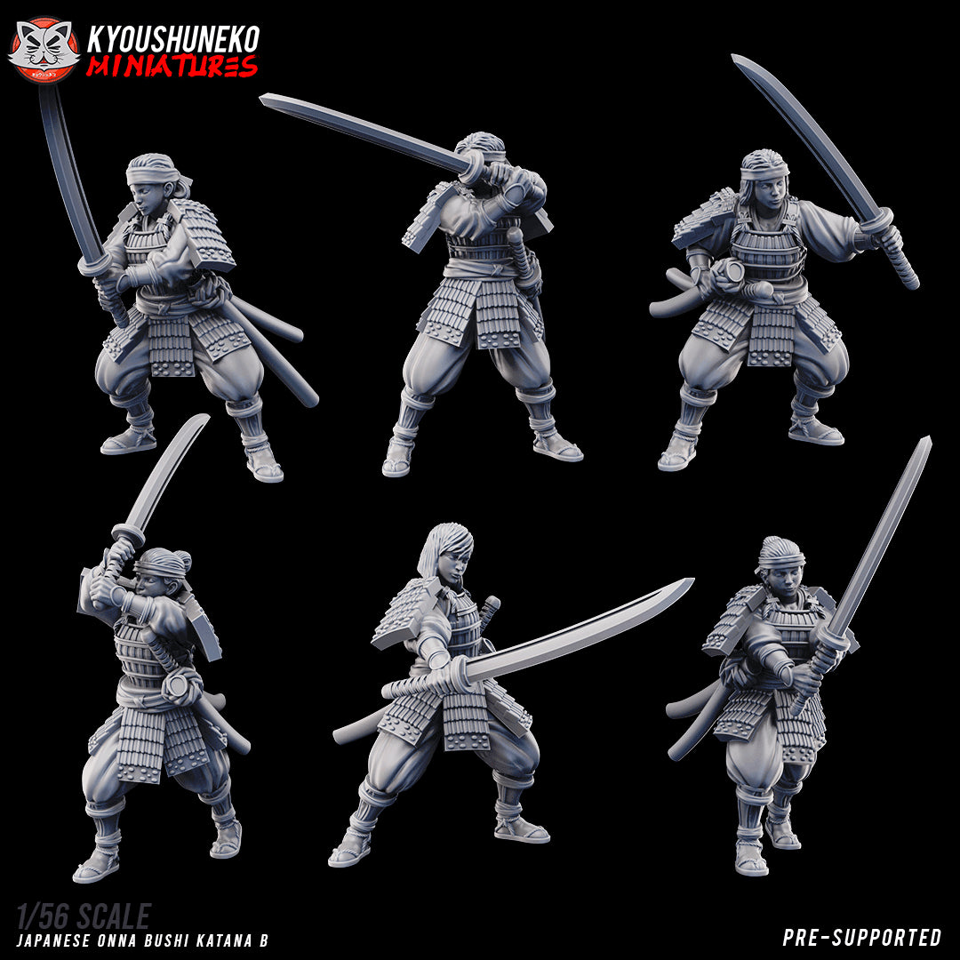Japanese Onna Bushi Katana Miniatures SET B - by Kyoushuneko Miniatures
