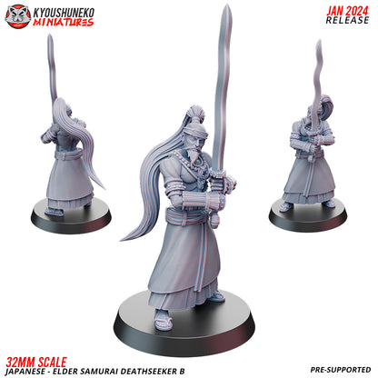 Japanese Elder Samurai Deathseeker Miniature - by Kyoushuneko Miniatures