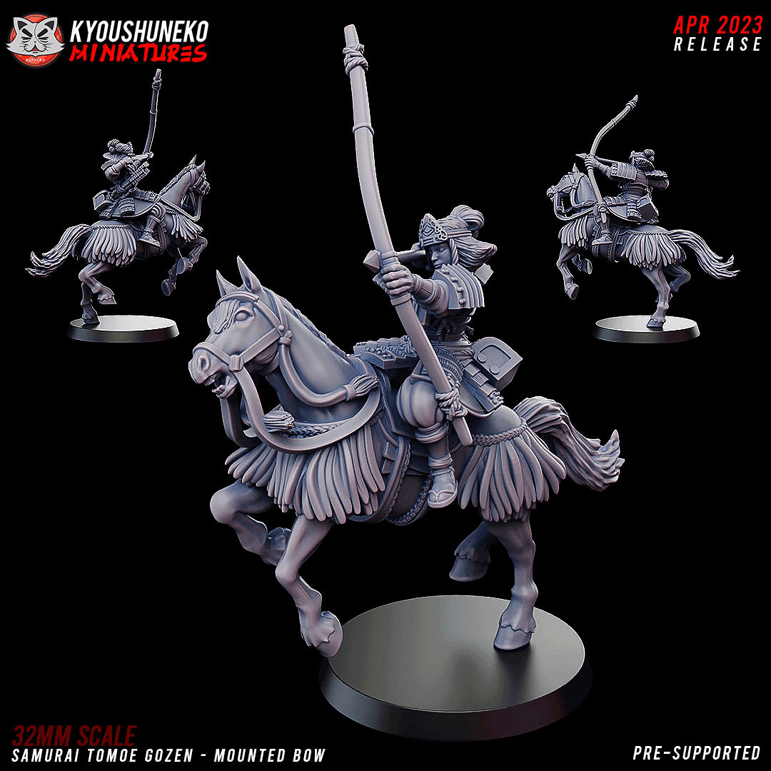 Japanese Samurai Tomoe Gozen Mounted Archer Miniature - by Kyoushuneko Miniatures