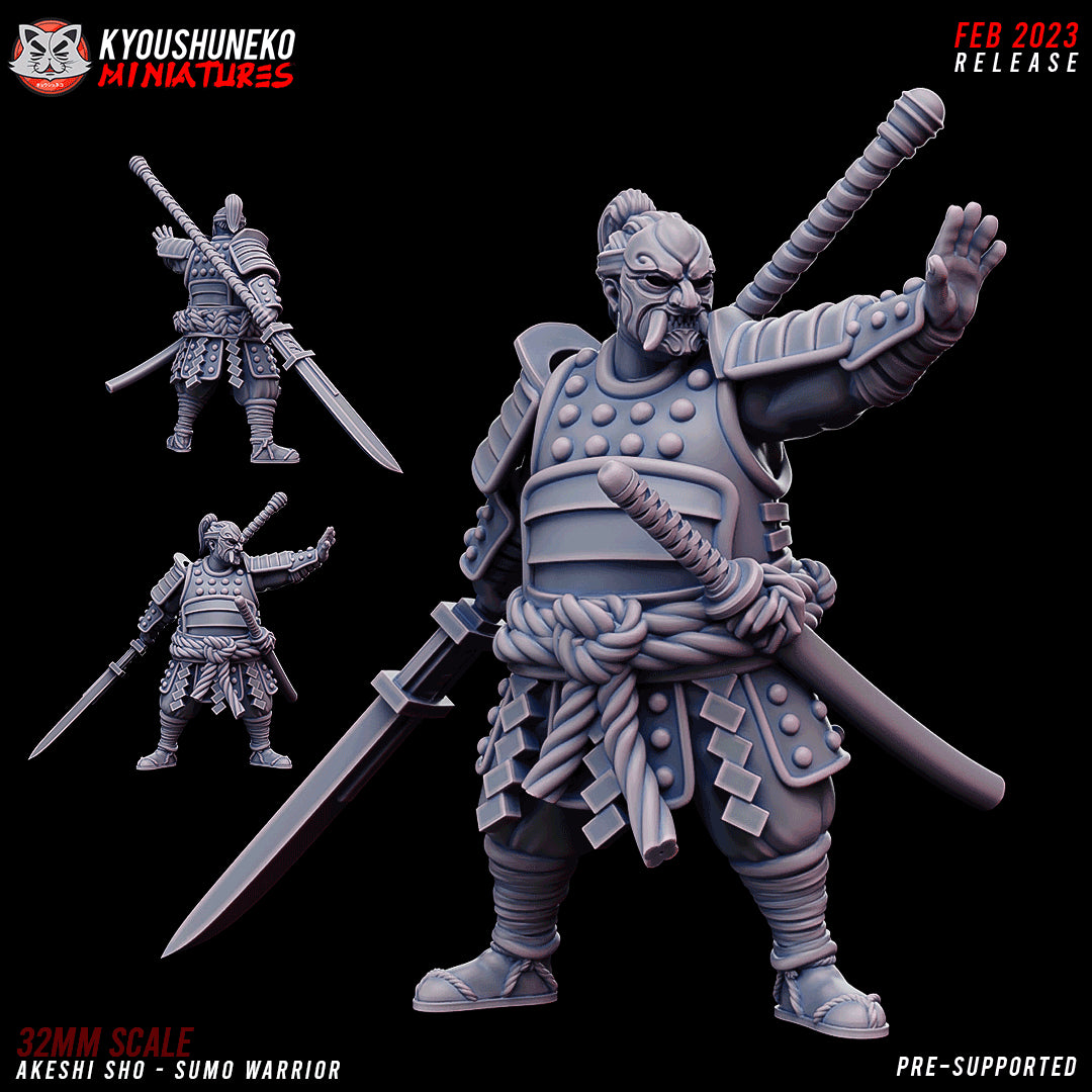 Japanese Akeshi Sho Sumo Warrior Hero Miniature - by Kyoushuneko Miniatures